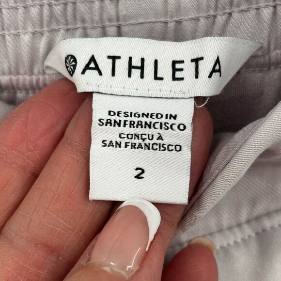 Athleta Brooklyn Camo Lined Jogger Stretch‎ Zip Pockets Pink Size 2 - Picture 2 of 11